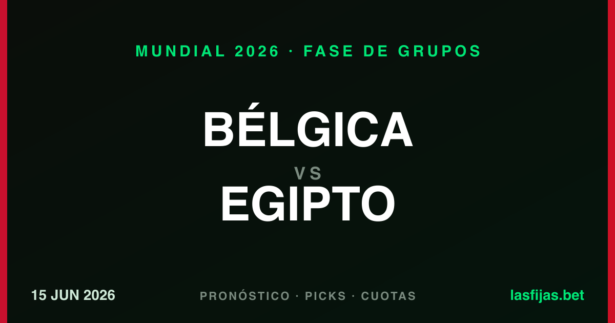 Bélgica vs Egipto: Pronóstico y análisis | Mundial 2026