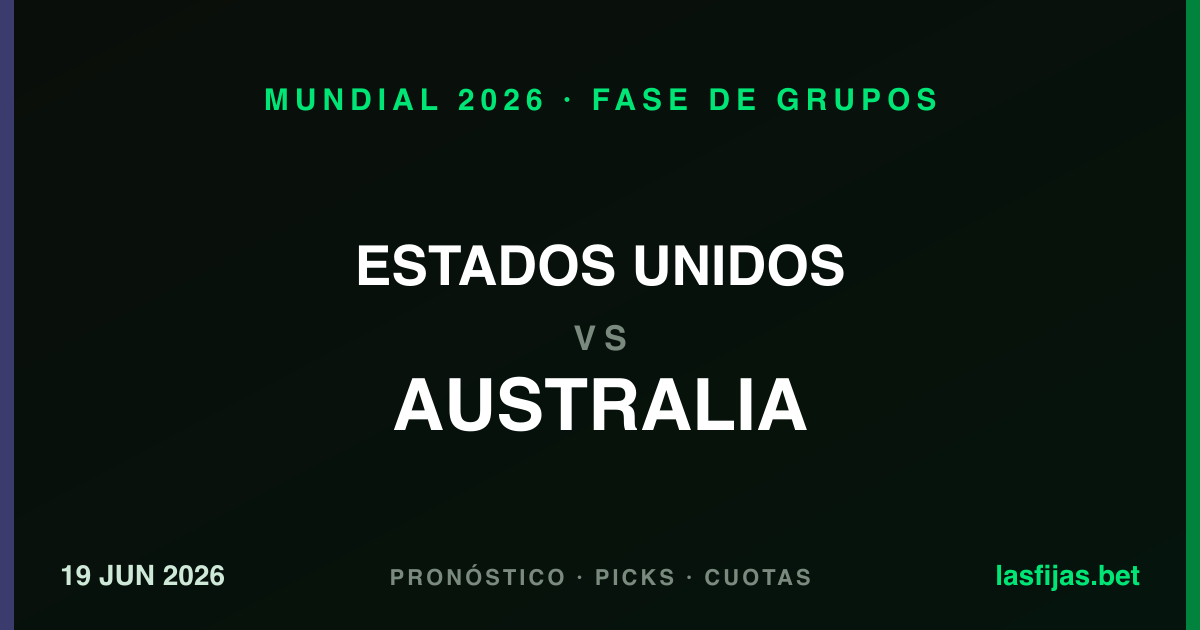 Estados Unidos vs Australia: Pronóstico y análisis | Mundial 2026